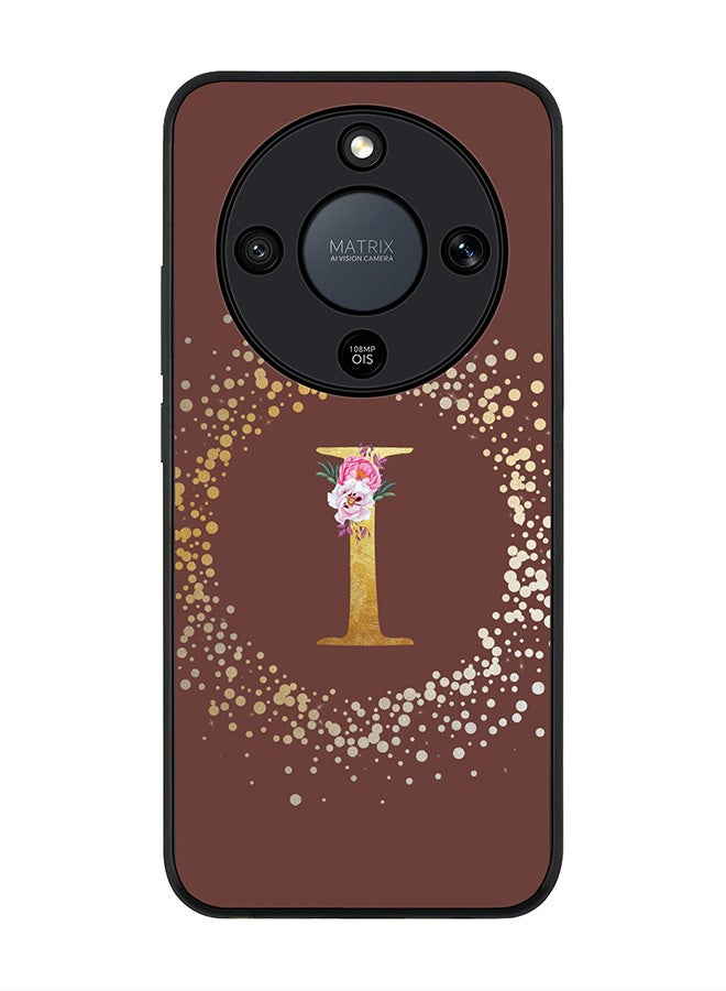 For Honor X9d / Magic8 Lite / X70 Case,Slim fit Camera Protection, Shockproof Thin Phone cover  - Custom Monogram Floral - I  (Brown )